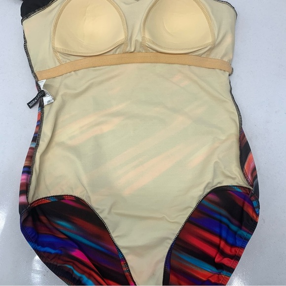 Miraclesuit Size 16 Bathing Swim Suit  1 Piece Slimming Rainbow Stripe‎ Stretch - Picture 5 of 9
